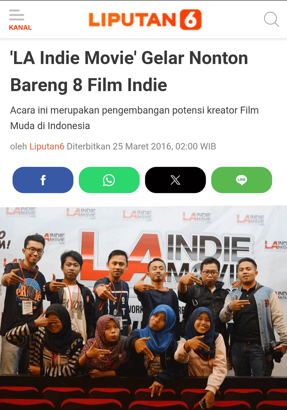 Liputan Liputan6 - LA Indie Movie Gelar Nonton Bareng 8 Film Indie